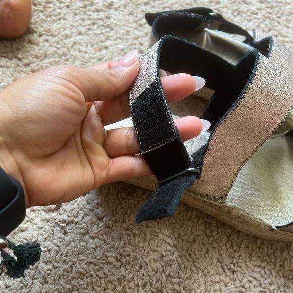 Splendid Aubrey Metallic Leather Espadrille Flatform Slingback Sandals size 8 - Picture 13 of 13